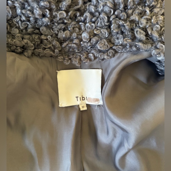 EUC $750 Tibi Grey Faux Curly Lamb Coat - Picture 14 of 16